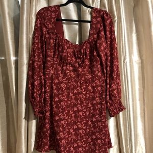 Long sleeves floral milkmaid dress